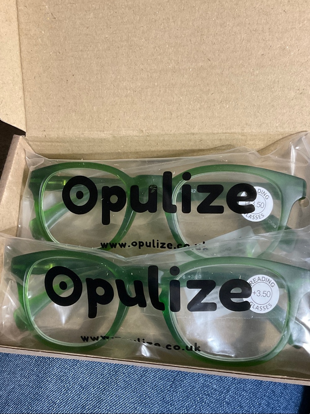 Green Round Reading Glasses +3.50